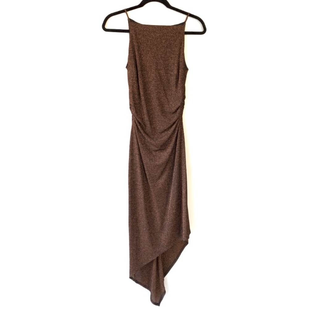 David Meister Metallic Copper/Bronze Shimmer Sparkle Cocktail Dress